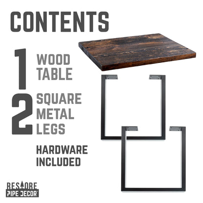 Skyline Boulder Black Solid End Table with 18 in. Landscape Legs