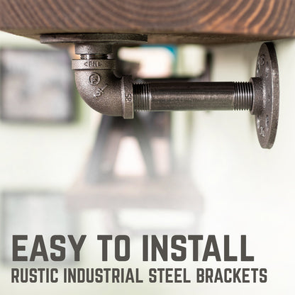 RESTORE Trail Brown 24 in. Shelves with L-Shaped Brackets