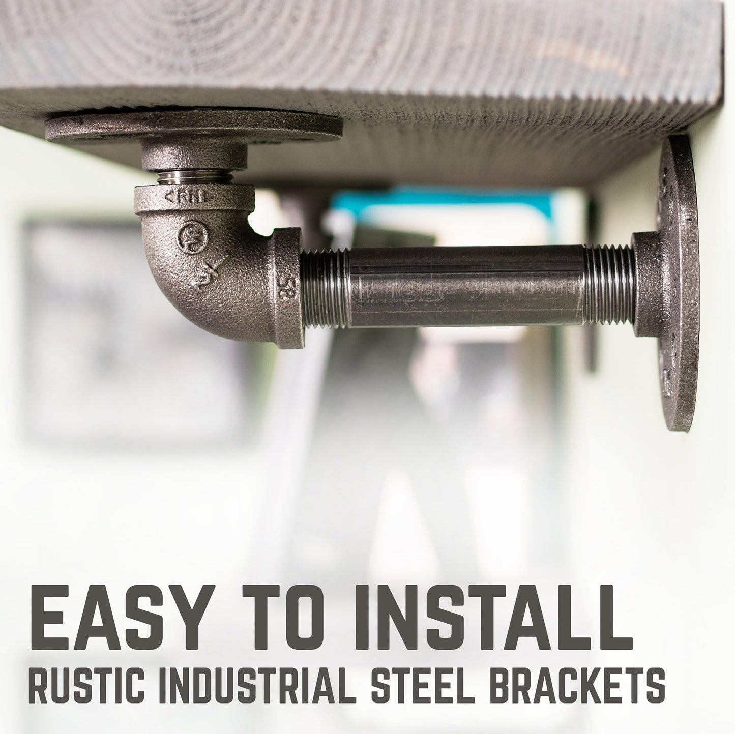 RESTORE Riverstone Grey 24 in. Shelves with L-Shaped Brackets