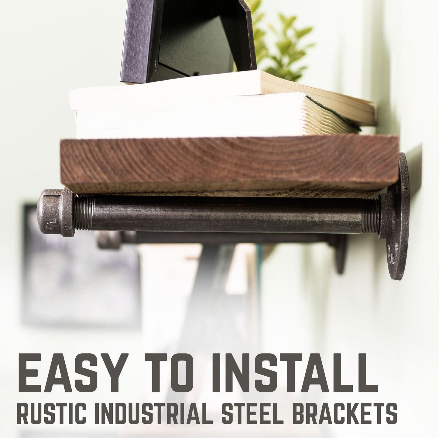 RESTORE Autumn Brown 36 in. Shelves with Straight Brackets