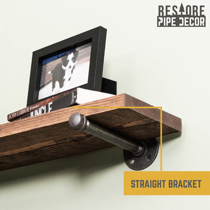 RESTORE Sunset Brown 36 in. Shelves with Straight Brackets