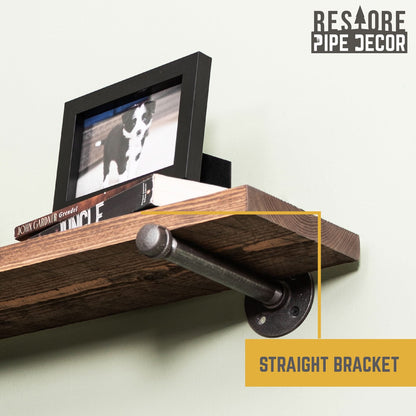RESTORE Sunset Brown 36 in. Shelves with Straight Brackets