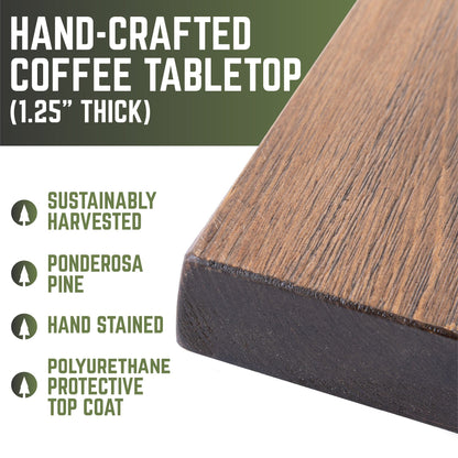 RESTORE Trail Brown Solid Wood Coffee Table