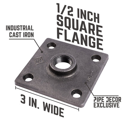 1/2 in. x 4 in. Square Double Flange Shelf Bracket Kit, 4 Pack