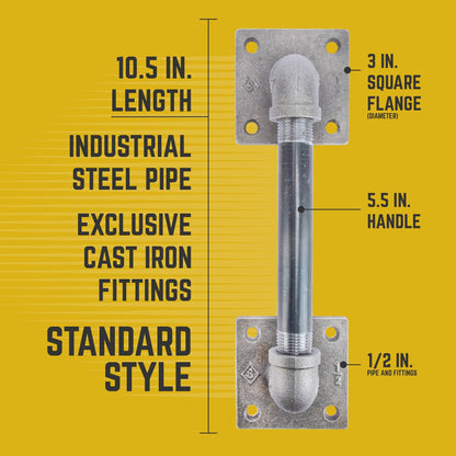 1/2 in. Square Barn Door Handle – 10.5 in. L