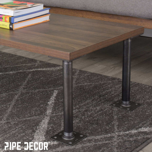 1 in. x 18 in. Square Flange Pipe Table Legs - 4 Pack