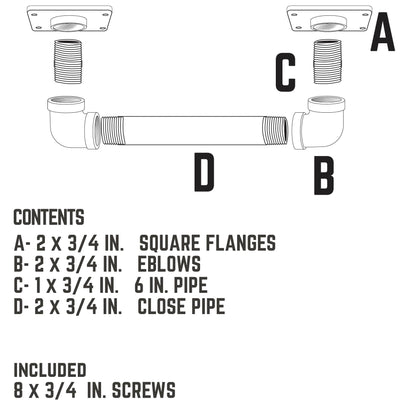 3/4 in. Square Barn Door Handle - 11 in. L