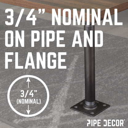 3/4 in. x 18 in. Square Flange Pipe Table Legs - 4 Pack