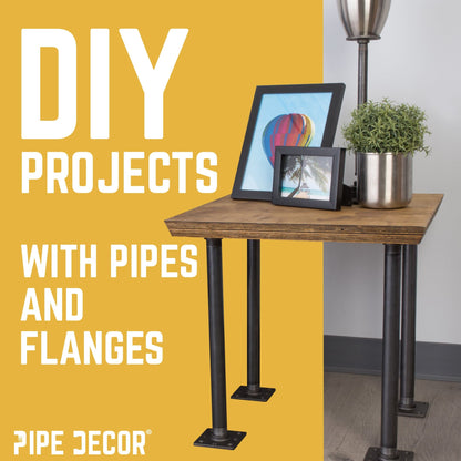 3/4 in. x 24 in. Square Flange Pipe Table Legs - 4 Pack