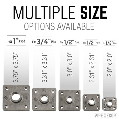1/2 in. Black Micro Mini Square Flange (8-Pack)