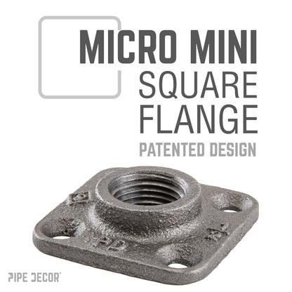 1/2 in. Black Micro Mini Square Flange (8-Pack)