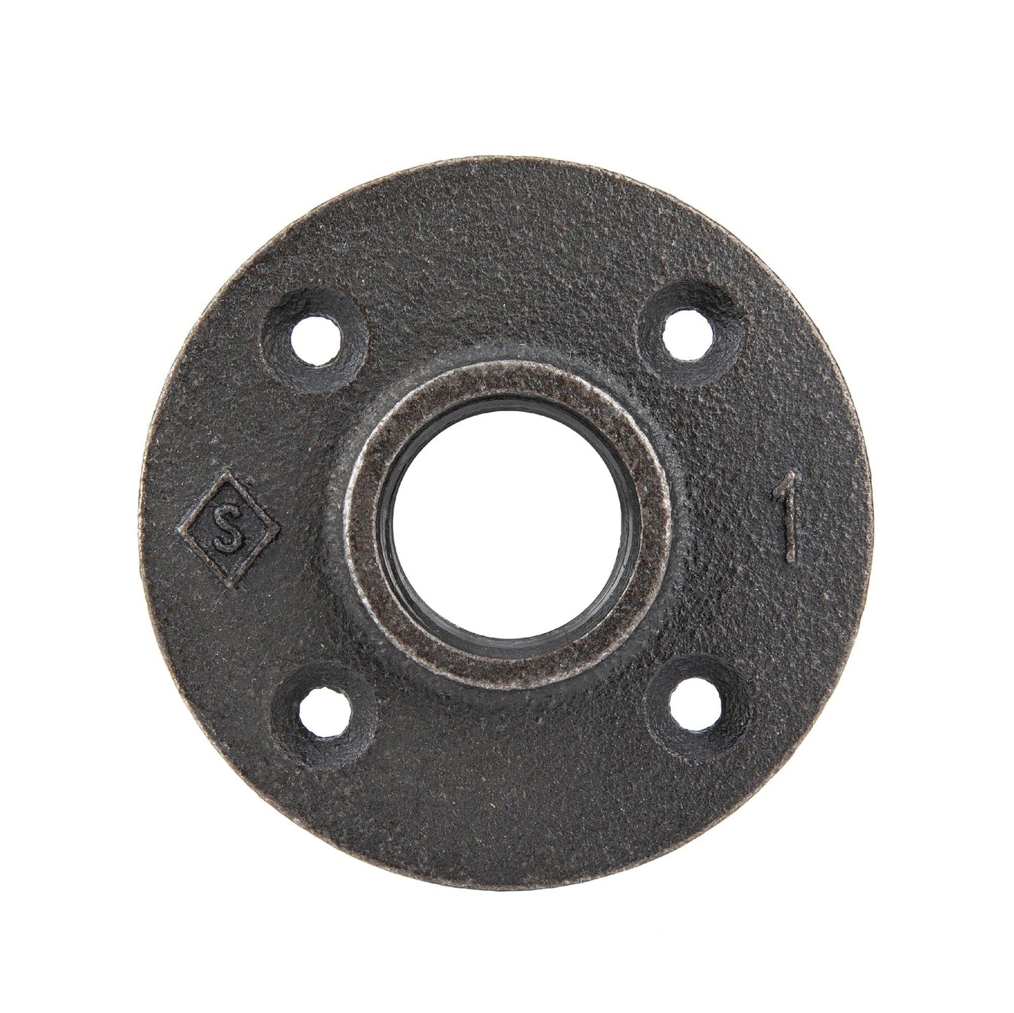 1 in. Prefinished Matte Black Floor Flange