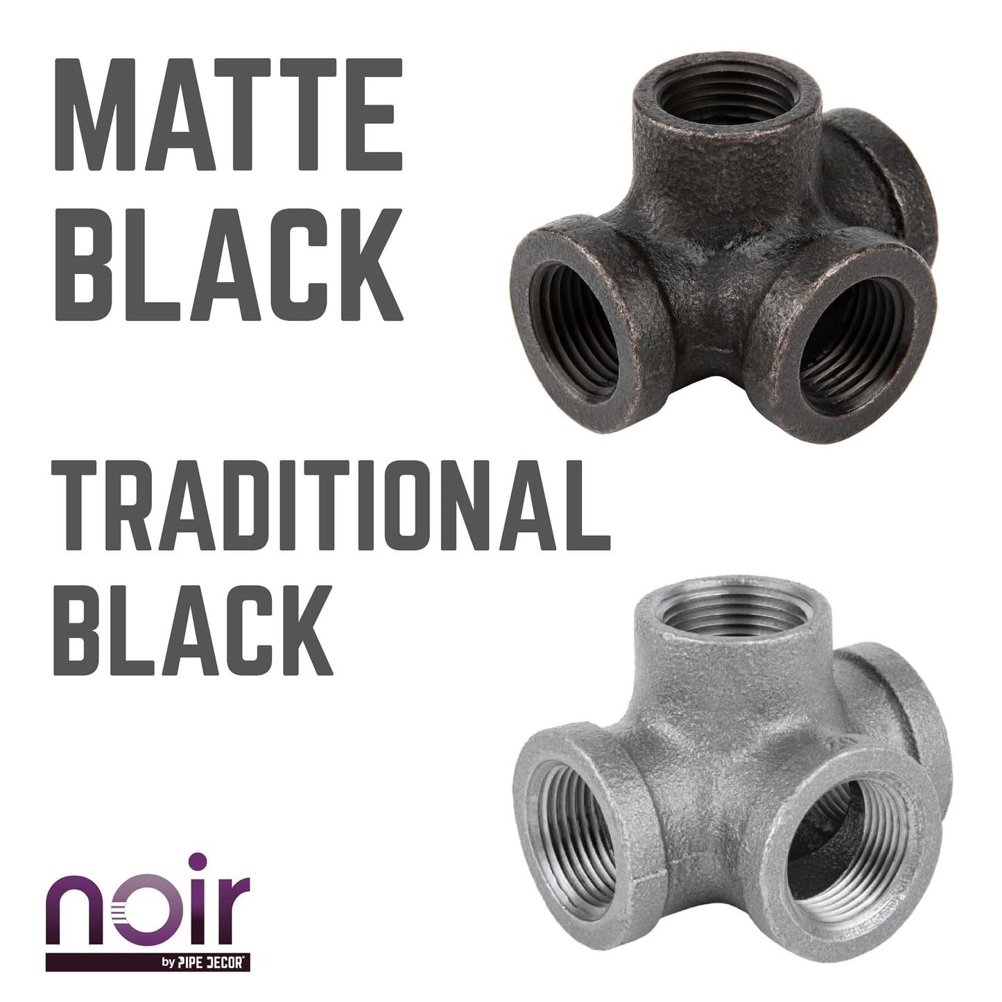 1/2 in.  Prefinished Matte Black Side Outlet Tee