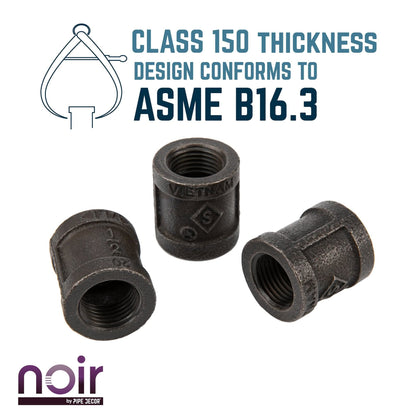 1/2 in. Prefinished Matte Black Coupling