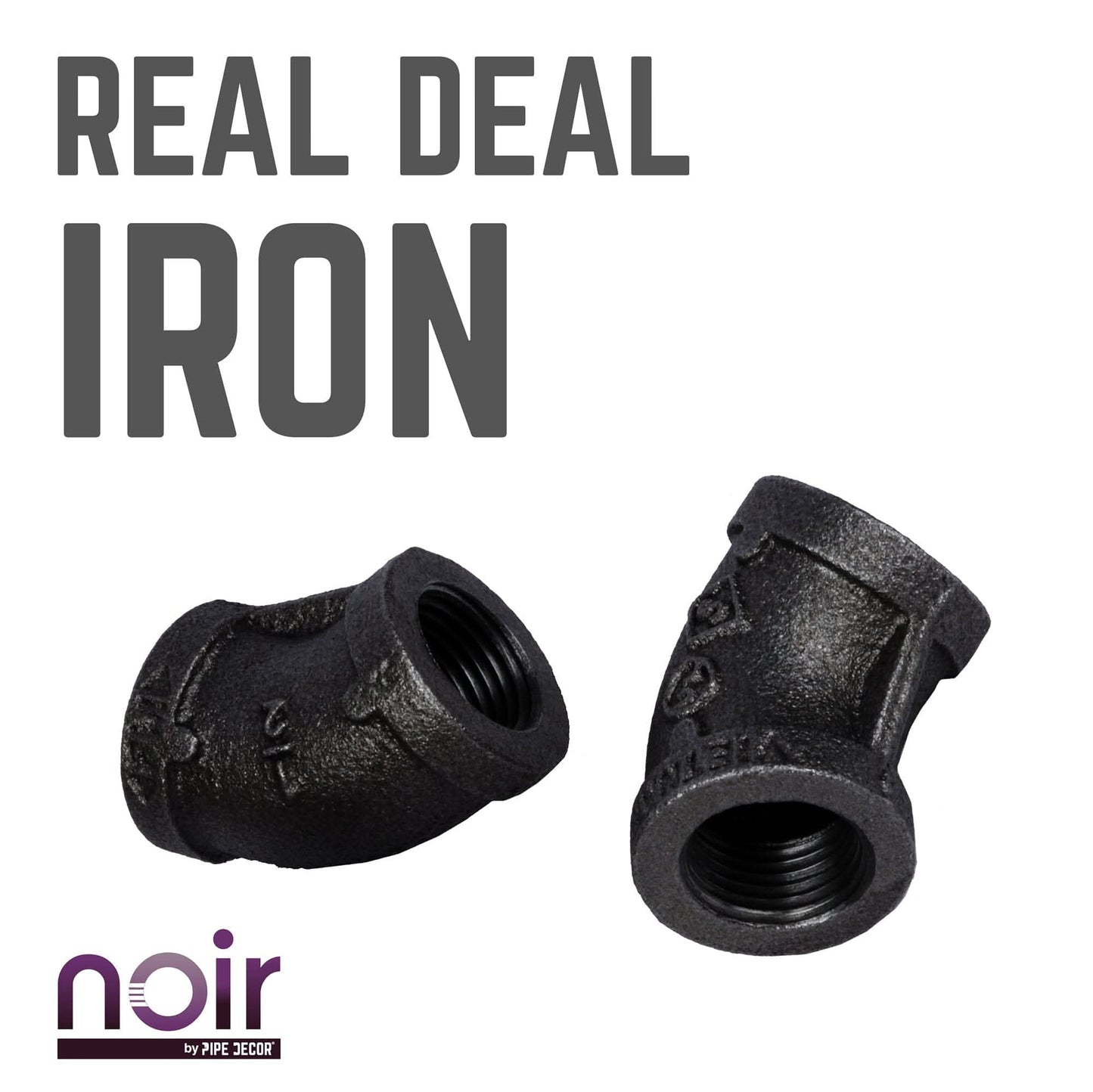 1/2 in. Prefinished Matte Black 45-Degree Elbow