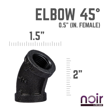 1/2 in. Prefinished Matte Black 45-Degree Elbow