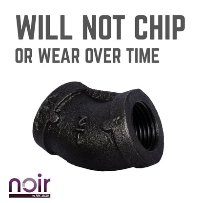 1/2 in. Prefinished Matte Black 45-Degree Elbow