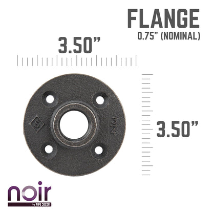 3/4 in. Prefinished Matte Black Floor Flange