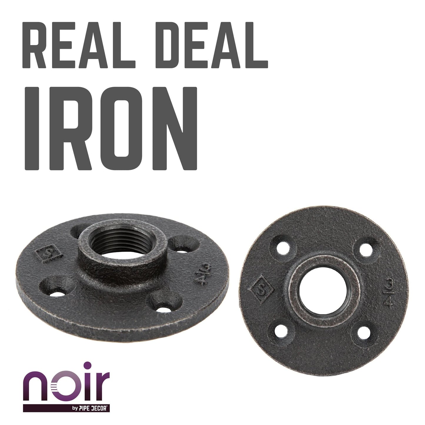 3/4 in. Prefinished Matte Black Floor Flange