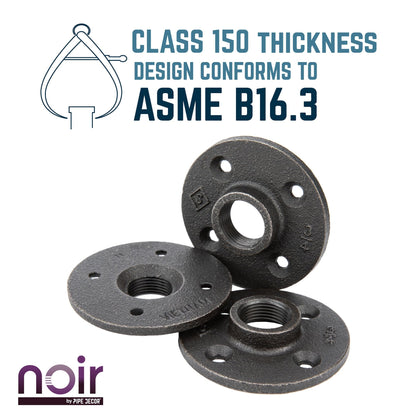 3/4 in. Prefinished Matte Black Floor Flange