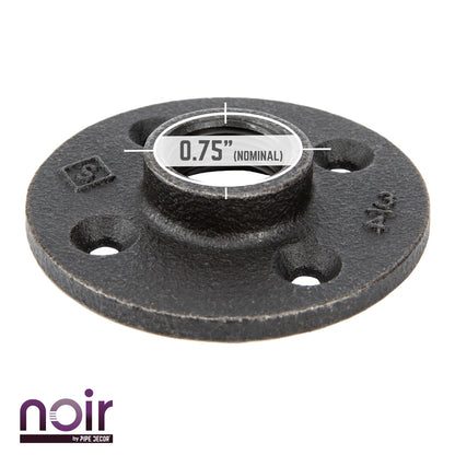 3/4 in. Prefinished Matte Black Floor Flange