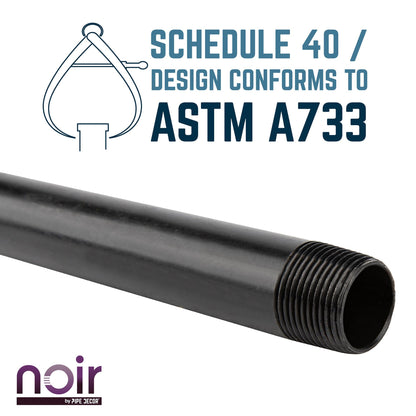 1/2 in. x 3 in. Prefinished Matte Black Pipe
