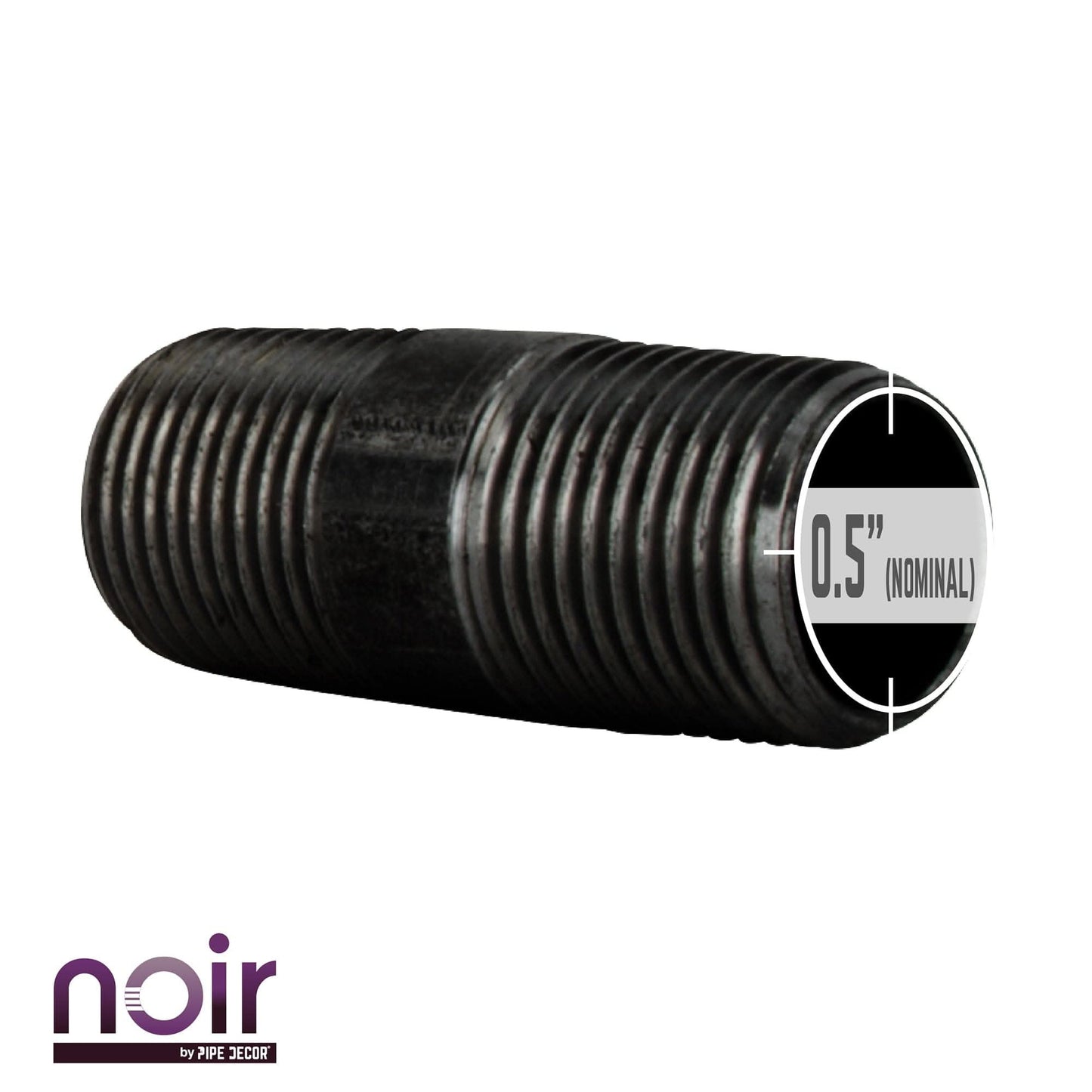 1/2 in. x 2 in. Prefinished Matte Black Pipe