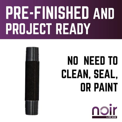 1/2 in. x 4 in. Prefinished Matte Black Pipe