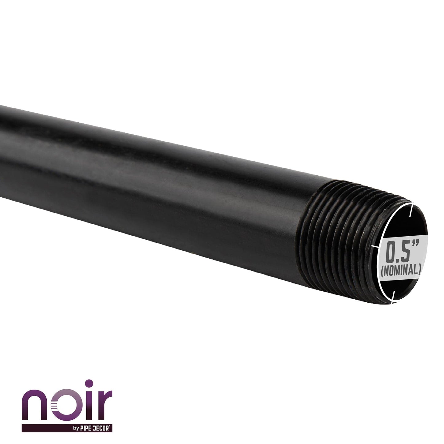 1/2 in. x 8 in. Prefinished Matte Black Pipe