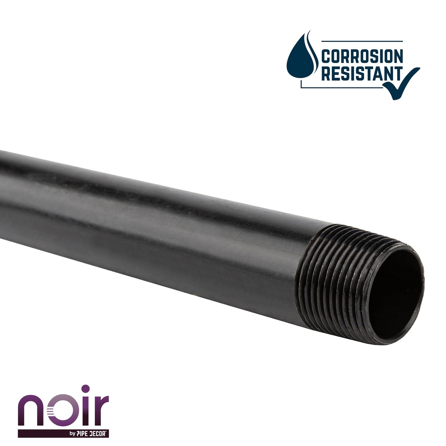 1/2 in. x 18 in. Prefinished Matte Black Pipe