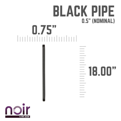 1/2 in. x 18 in. Prefinished Matte Black Pipe
