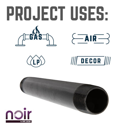 1/2 in. x 18 in. Prefinished Matte Black Pipe