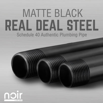1/2 in. x 6 in. Noir Black Barn Door Handle - 10.5 in. L