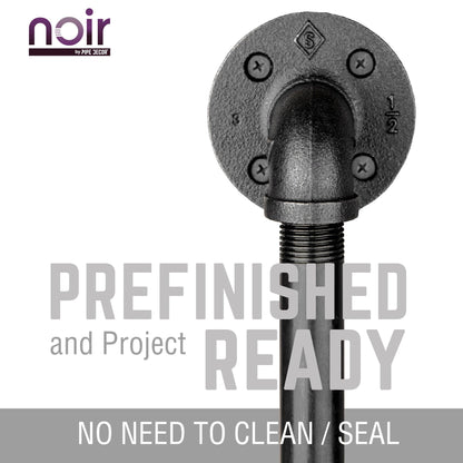 1/2 in. x 6 in. Noir Black Barn Door Handle - 10.5 in. L