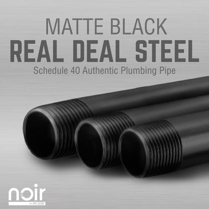 1 in. x 30 in.  Noir Black Round Flange Pipe Table Legs - 4 Pack