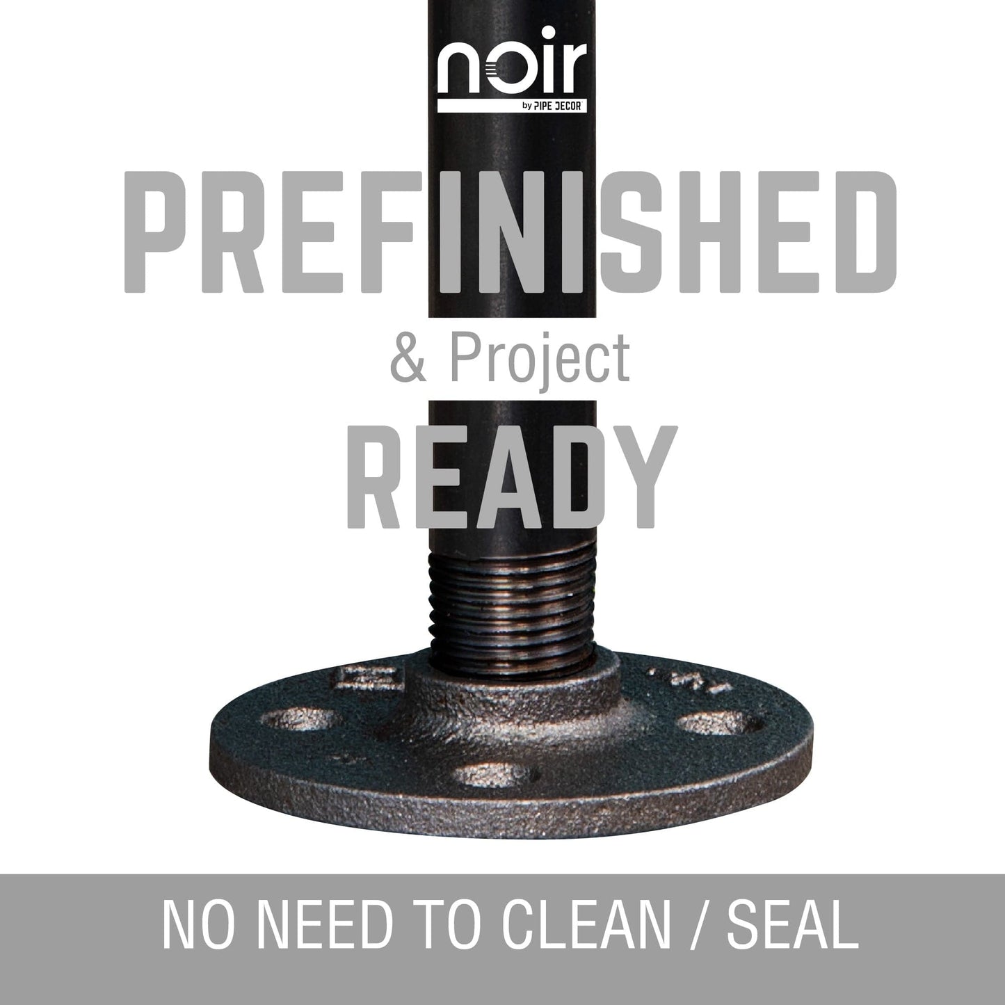 1 in. x 30 in.  Noir Black Round Flange Pipe Table Legs - 4 Pack