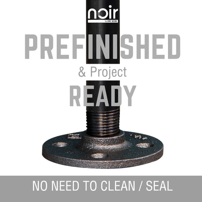 1 in. x 30 in.  Noir Black Round Flange Pipe Table Legs - 4 Pack