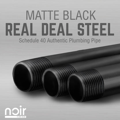 Noir Black H Desk by PIPE DECOR