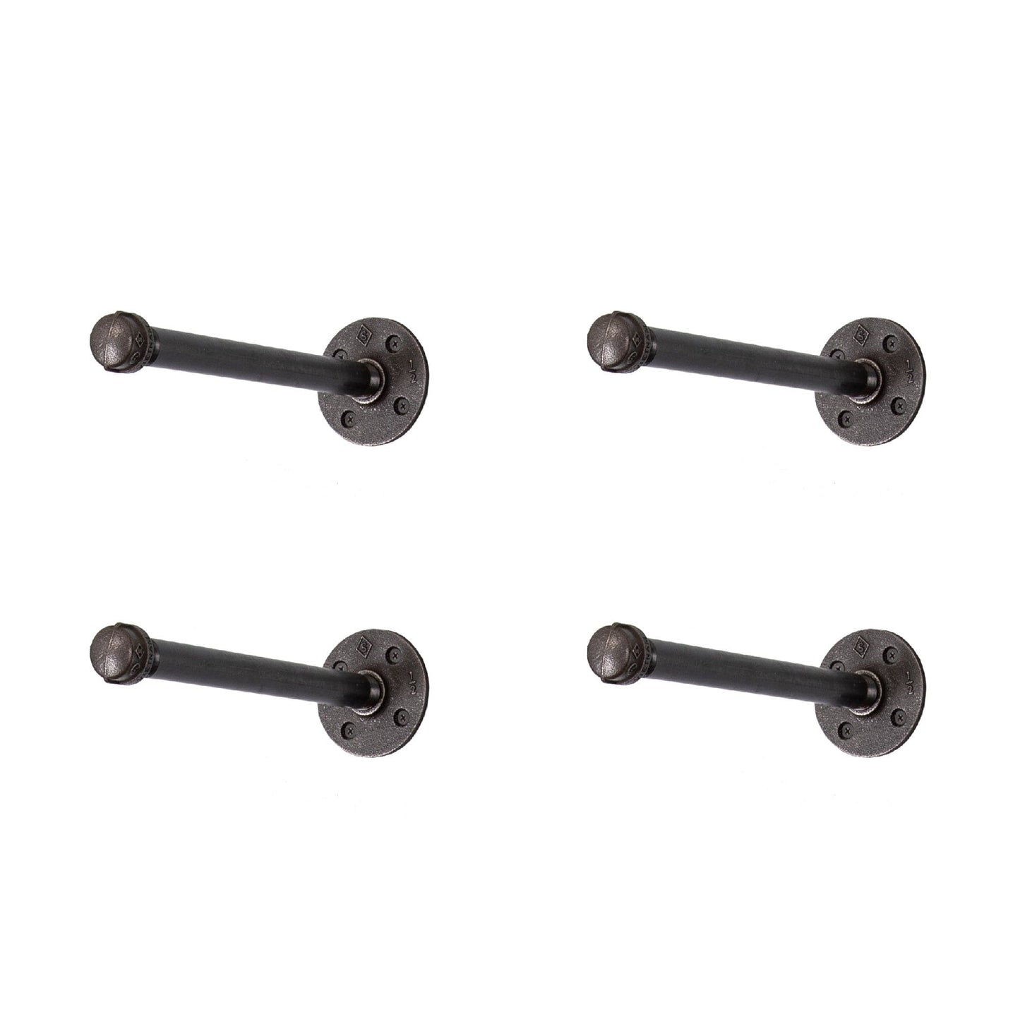 1/2 in. x 12 in. Noir Black Clothing Hanging Bracket Kit, 4 Pack