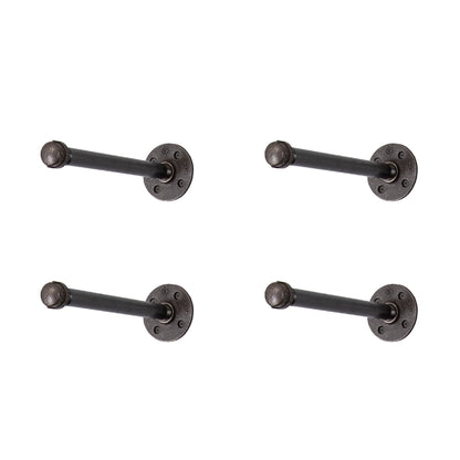 1/2 in. x 12 in. Noir Black Clothing Hanging Bracket Kit, 4 Pack