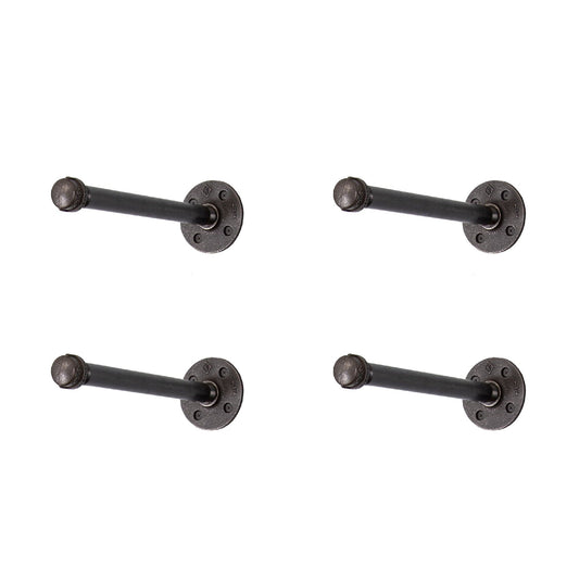 1/2 in. x 12 in. Noir Black Clothing Hanging Bracket Kit, 4 Pack