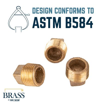 1/2 in. Red Brass Plug