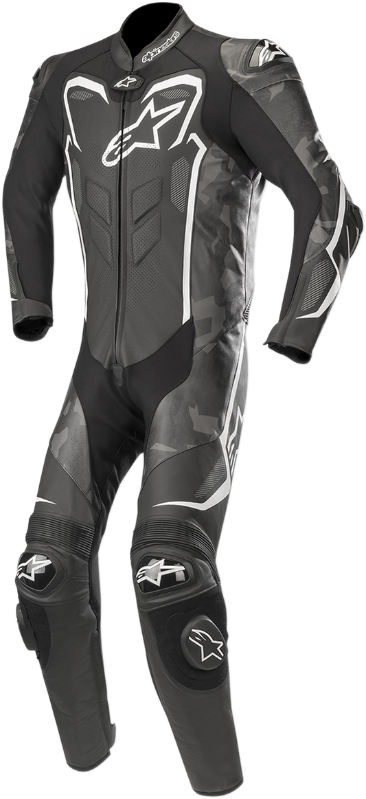 ALPINESTARS GP Plus v2 Camo 1-Piece Leather Suit - Black/Charcoal/White - US44 / EU 54 3150718-997-54