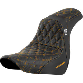 SADDLEMEN Pro Series SDC Performance Seat - without Backrest - Gold Stitch - FL/FX '18-'20 SC81829GOL