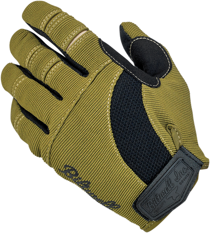 BILTWELL Moto Gloves - Olive/Black - Small 1501-0309-002