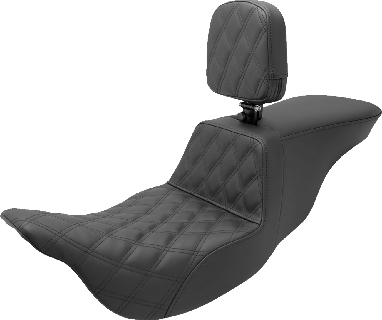 SADDLEMEN Tour Step Up Seat - Rider Backrest - Rider Lattice Stitch - FL '08-'22 808-07B-192BR