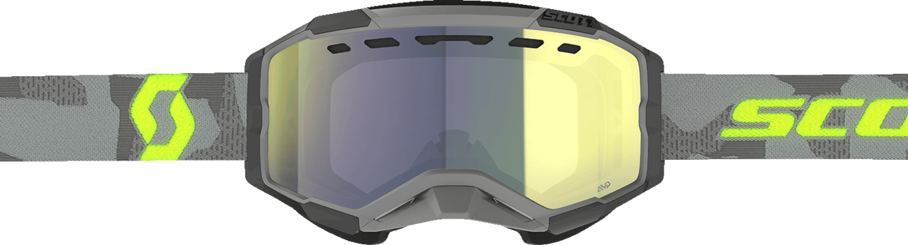 SCOTT Fury Snow Cross Goggle - Light Gray/Neon Yellow - Enhancer Yellow Chrome 278605-7697335