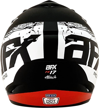 AFX FX-17Y Helmet - Attack - Matte Black/Red - Medium 0111-1403