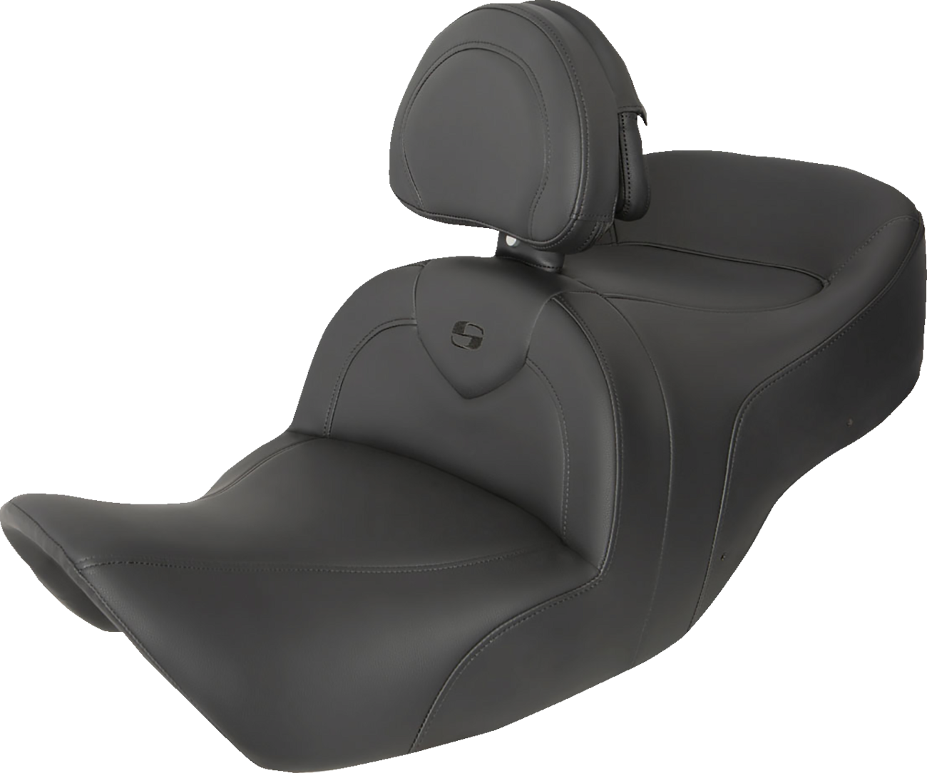 SADDLEMEN RoadSofa Seat - with Backrest - Black w/ Black Stitching - GL1800 '01-'10 H01-07-187BR