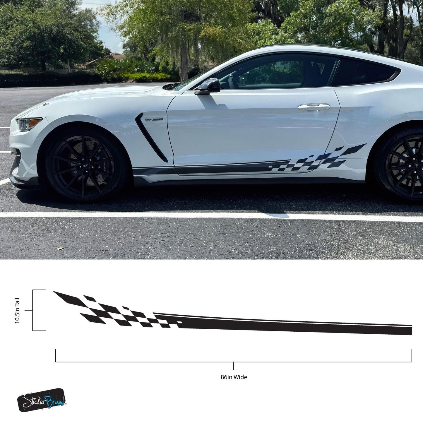 Checker Flag Car Decal Sticker. Racing Stripes Graphic Sticker. #6999